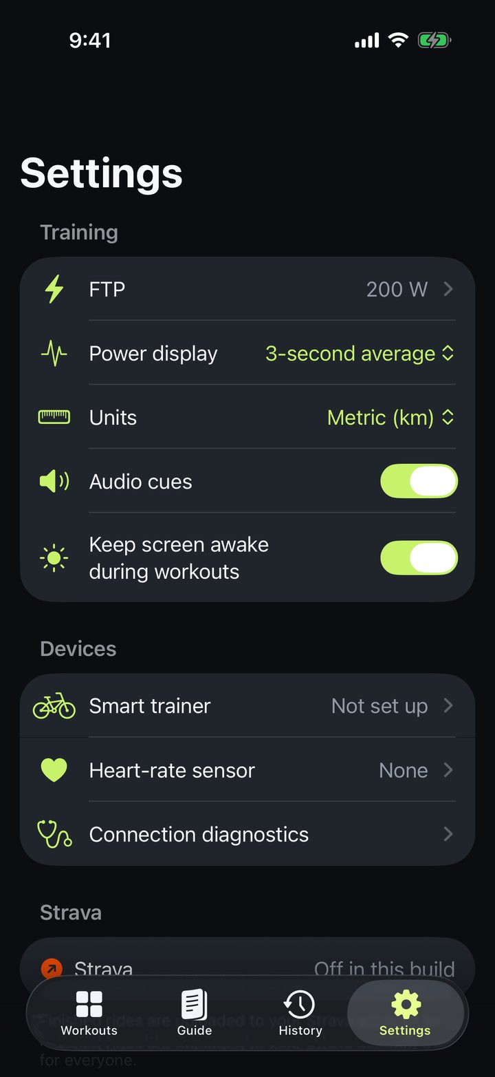 Simple, private settings